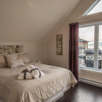 chambre queen  avec vue sur fleuve et mont le Massif